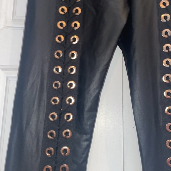 Faux Leather Lace-up Leggings -Small - Picture 3 of 7